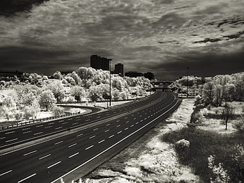 Nature, City, Road, Markup, Lines, Black And White HD wallpaper