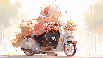 Charming Grandmother on Scooter - AI Art, woman, Grandmother HD wallpaper