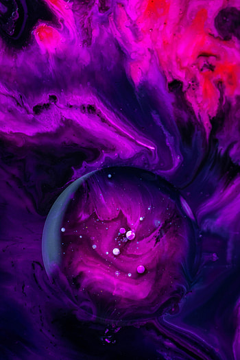 Abstract, Bubbles, Violet, Macro, Divorces, Paint, Purple HD phone wallpaper