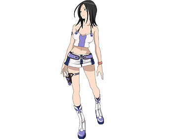Talho yuuki, anime, miniskirt, girl, black hair, eureka seven, grey eyes HD wallpaper