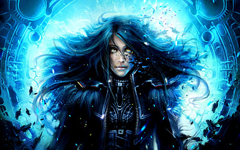 A Stunning Warrior, moon, fantasy, art, hair, warrior HD wallpaper