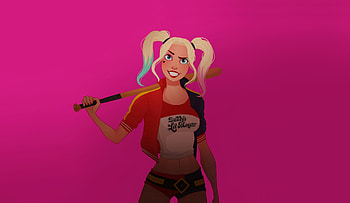 Harley Quinn with baseball bat, artwork HD wallpaper