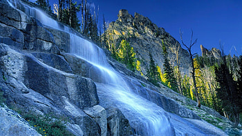 Rocks Waterfall, falling, peaks, fall, waterfall, nature, rocks, stones, stream HD wallpaper