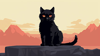 Majestic Black Cat, Black Cat, Animal, cat HD wallpaper
