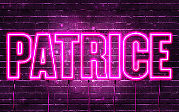 Happy Birtay Patrice, , pink neon lights, Patrice name, creative, Patrice Happy Birtay, Patrice Birtay, popular french female names, with Patrice name, Patrice HD wallpaper