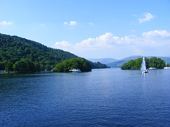 winder mere, hills, water, lake HD wallpaper