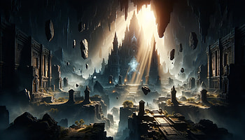 Enigmatic Fantasy Castle, fantasy, fantasy castle, ruin, mystical, light HD wallpaper