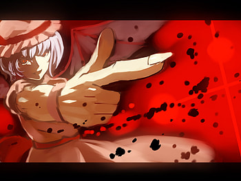 remilia scarlet, sexy, wings, remilia, short, eyes, cute, girl, scarlet, anime, red, touhou, hair, hat HD wallpaper