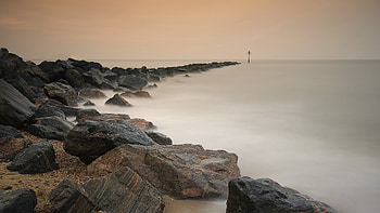 Nature, Stones, Shore, Bank, Fog, Sign, Shroud, Cover HD wallpaper