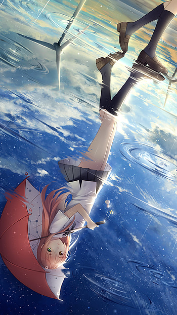 Rainy Mirror, rain, Anime, Original, Rain Anime HD phone wallpaper