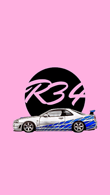 R34 GTR, PAULWALKER, JDM, VINDIESEL, PINK, NARUTO, JAPAN, ANIME, GT HD phone wallpaper