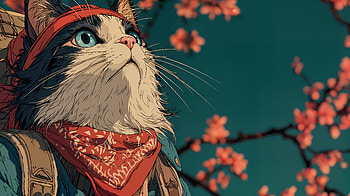 Cat, cat, anime cat HD wallpaper