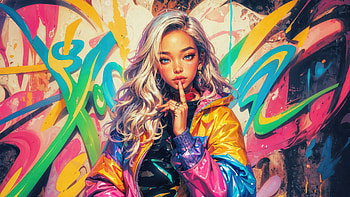 Graffiti Girl Of The City, graffiti, artist, artwork, digital-art HD wallpaper