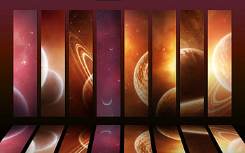 Abstract, Planets, Shine, Light, Bright, Color, Stripes, Streaks HD wallpaper
