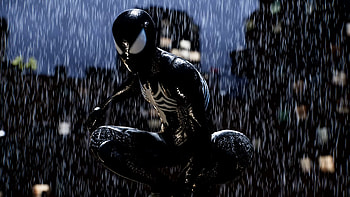 Symbiote Night: Marvel's Spider-Man 2 ( ), spider man, black, symbiote, video game, Marvel's Spider-Man 2 HD wallpaper
