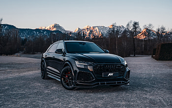 Audi ABT RS Q8, 2022, black SUV, exterior, front view, black RS Q8, tuning Q8, ABT, German cars, Audi HD wallpaper