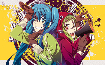 Gumi and Miku, matryoshka, miku, vocaloid, gumi HD wallpaper