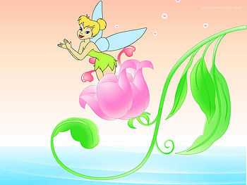 background c 25. jpg, cute, spring, tinkerbell, flower HD wallpaper