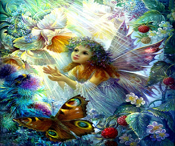 ~Flower of Fairy~, colors, beautiful girls, digital art, flower of fairy, drawings, butterfly designs, wings, model, lighting, weird things people wear, paintings, fruits, creative pre-made, leaves, fantasy, cool, girls, flowers, fairies, xmas and new year, women, lovely HD wallpaper