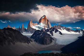 Patagonia Crag Clouds Argentina Mountains , mountains, clouds, nature HD wallpaper