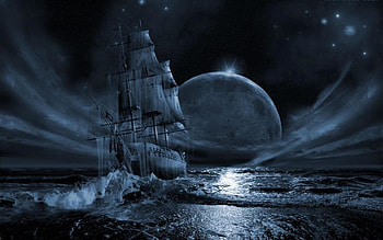 Ghost Pirate Ship High Quality Resolution HD wallpaper