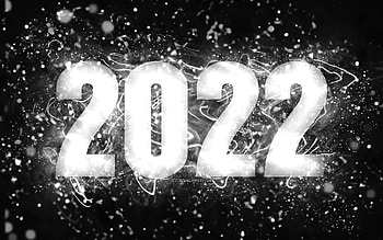 Happy New Year 2022, white neon lights, 2022 concepts, 2022 new year, 2022 on black background, 2022 year digits, 2022 white digits HD wallpaper