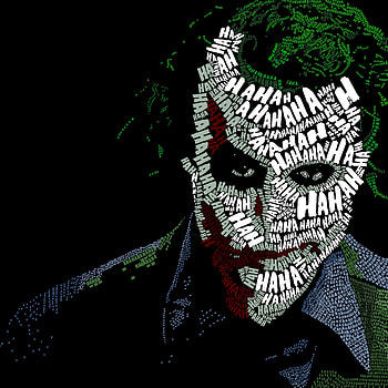 Joker Face Text Artwork, joker, digital-art, supervillain, superheroes, behance, artwork HD phone wallpaper