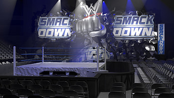 ArtStation creation, SmackDown arena, Nostalgic design, Wrestling nostalgia HD wallpaper