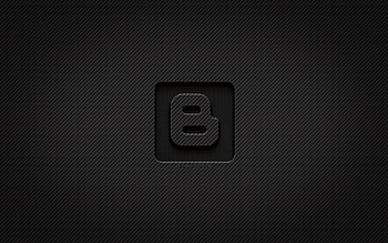 Blogger carbon logo, , grunge art, carbon background, creative, Blogger black logo, social network, Blogger logo, Blogger HD wallpaper