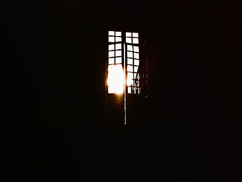 Dark, Grid, Room, Darkly, Sunlight, Handrail, Railings, Door, Ajar HD wallpaper