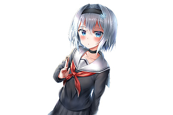 Cute, blue eyes, Ryuuou no Oshigoto!, Ginko Sora HD wallpaper