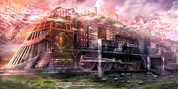 Steampunk Trains, Digital, Steampunk, Trains, Art HD wallpaper