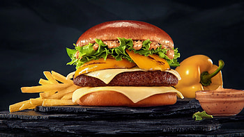 Duo of delights, Golden fries, Gourmet creation, Flavorful combo HD wallpaper