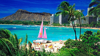 Waikiki Hawaii , Beautiful beach, Tropical paradise, Travel HD wallpaper
