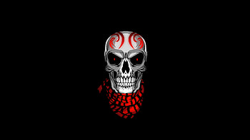 Skull With Scarves Minimal , skull, artist, artwork, digital-art, minimalism, minimalist, dark, black HD wallpaper