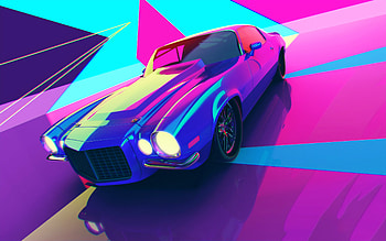 Chevrolet Camaro Synthwave , camaro, synthwave, artist, artwork, digital-art HD wallpaper