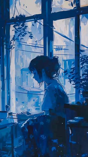 Blue Reverie, aesthetic, aesthetic anime, blue anime, sad anime HD phone wallpaper