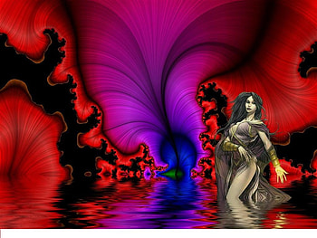 devil woman, abstract, fantasy, red, other, textures HD wallpaper