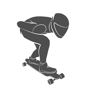 Longboarding silhouette, Downhill riding, Skateboarding illustration, Sporty artwork HD phone wallpaper