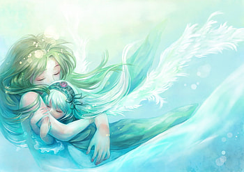 My Master..., rozen maiden, human, master, long hair, embrace, doll, anime, green hair, suigintou, manga, together HD wallpaper