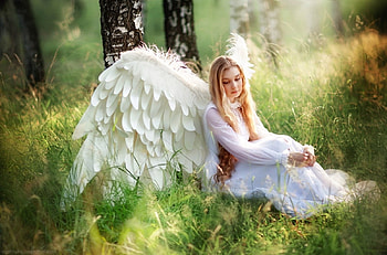 white angel, white, angel, abstract, fantasy HD wallpaper