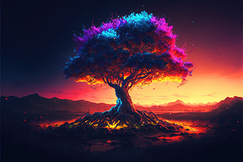 Magical Tree Of Wishes, tree, artist, artwork, digital-art, deviantart HD wallpaper
