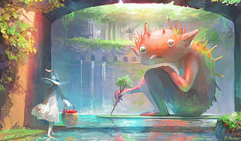 Anime Creature Art, creature, anime, artist HD wallpaper