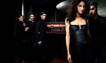 Olga Kurylenko, black, man, girl, people, actress, woman, campari, add, commercial HD wallpaper