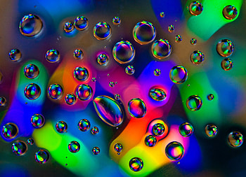 Bubbles, Drops, Macro, Multicolored, Motley, Liquid HD wallpaper