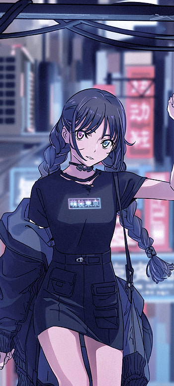 Midnight Neon Girl - Anime , Anime, girl, anime girl HD phone wallpaper