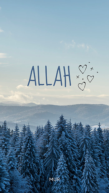 Allah, sky, blue, mur, forrest, Muslim HD phone wallpaper