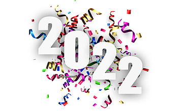 2022 New Year, , 2022 concepts, 2022 silk ribbons background, colored silk ribbons, Happy New Year 2022, 2022 white background HD wallpaper
