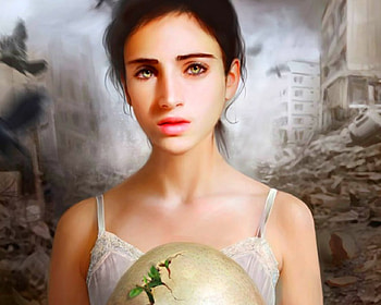 Fantasy girl, face, fantasy, art, woman HD wallpaper