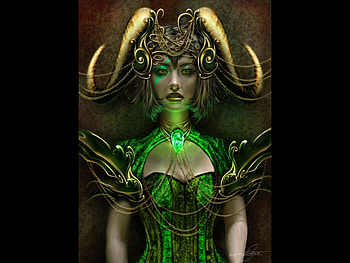Precious Stones, stone, girl, emerald, fantasy HD wallpaper